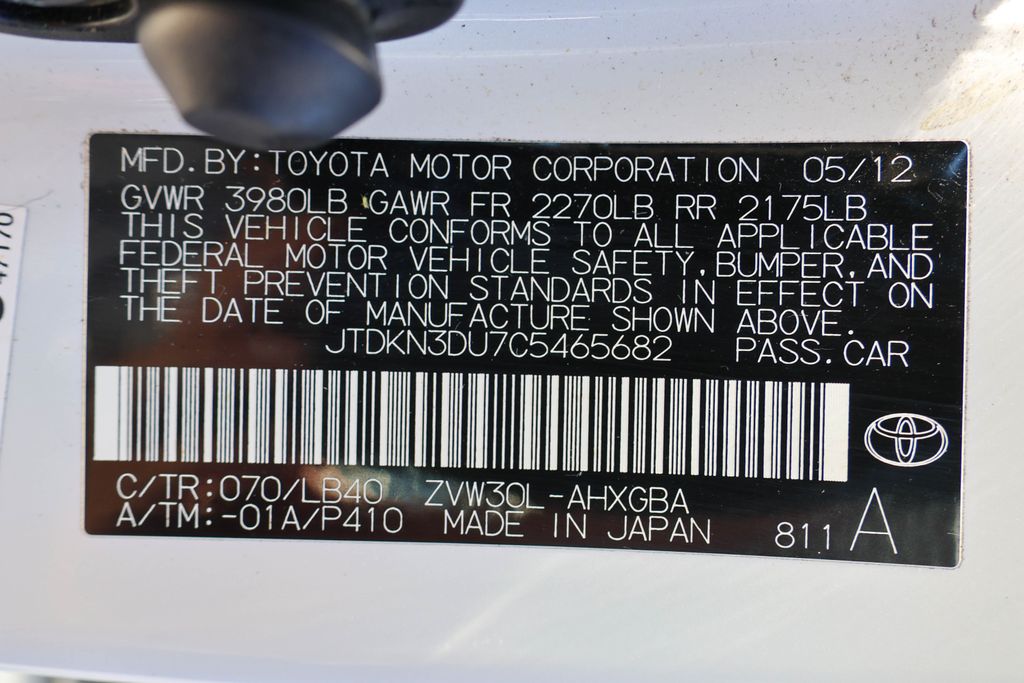 2012 Toyota Prius One 40