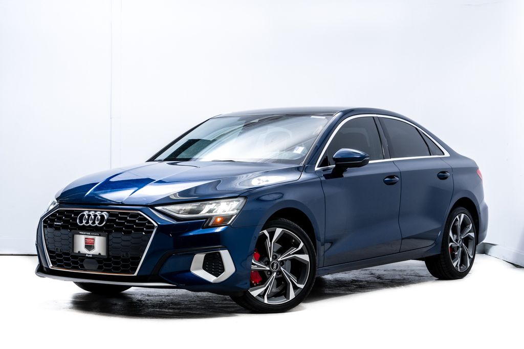 Navarra Blue Metallic 2022 Audi A3 40 TFSI quattro Premium AWD Sedan All-Wheel Drive 7-Speed Automatic