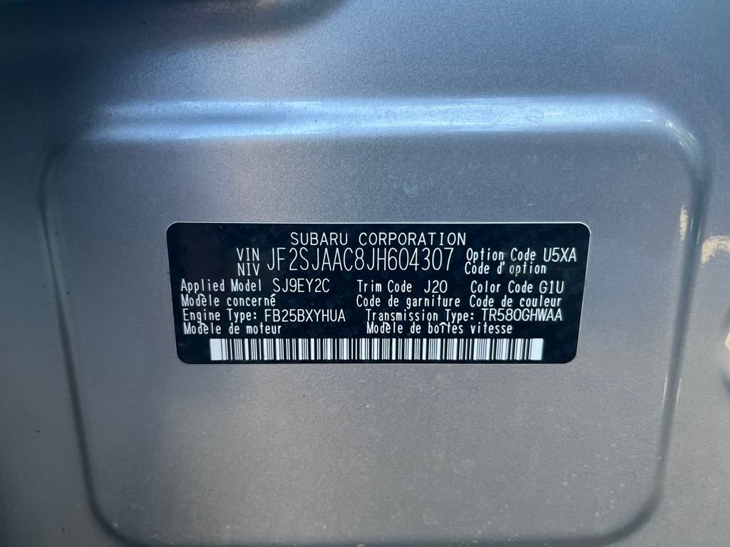2018 Ice Silver Metallic Subaru Forester 2.5i AWD SUV