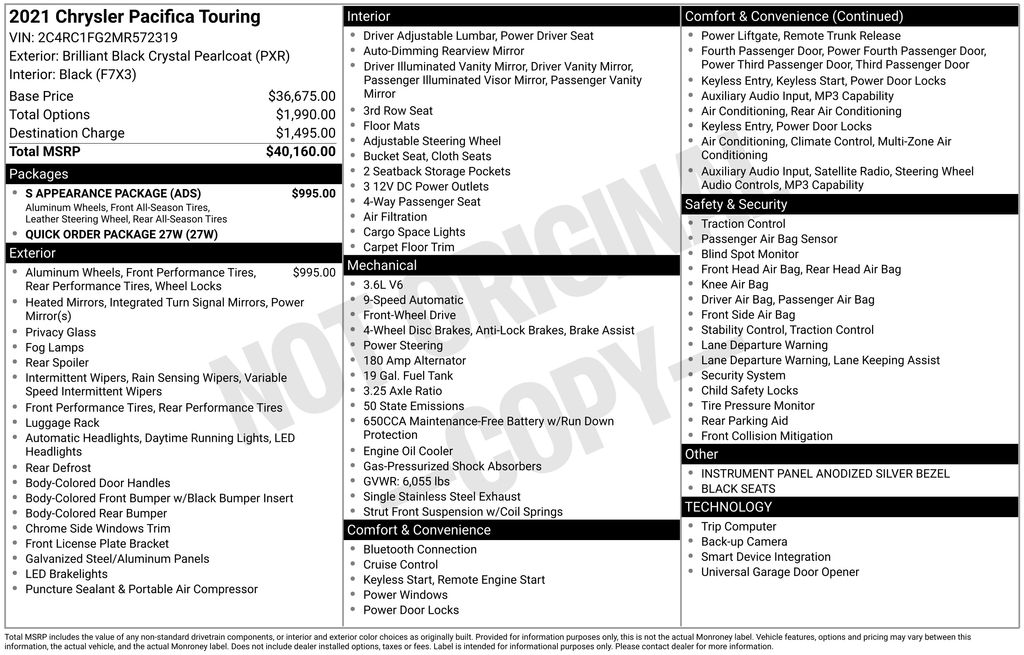 Used 2021 Chrysler Pacifica Van