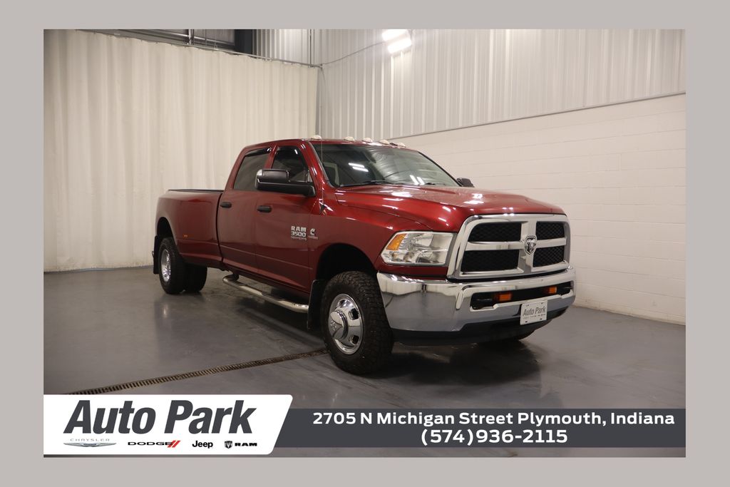 Deep Cherry Red Crystal Pearlcoat 2015 RAM 3500 Tradesman Crew Cab LB DRW 4WD Pickup Truck Four-Wheel Drive 6-Speed Manual
