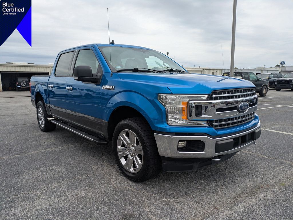 Velocity Blue Metallic 2019 Ford F-150 XLT SuperCrew 4WD Pickup Truck Four-Wheel Drive Automatic