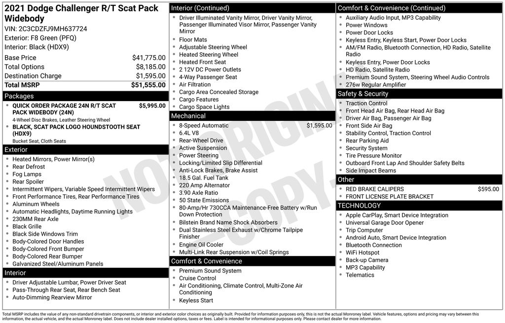 Used Car 2021 Dodge Challenger  R/t Scat Pack Widebody For Sale Under $50,000 In Austin, Texas