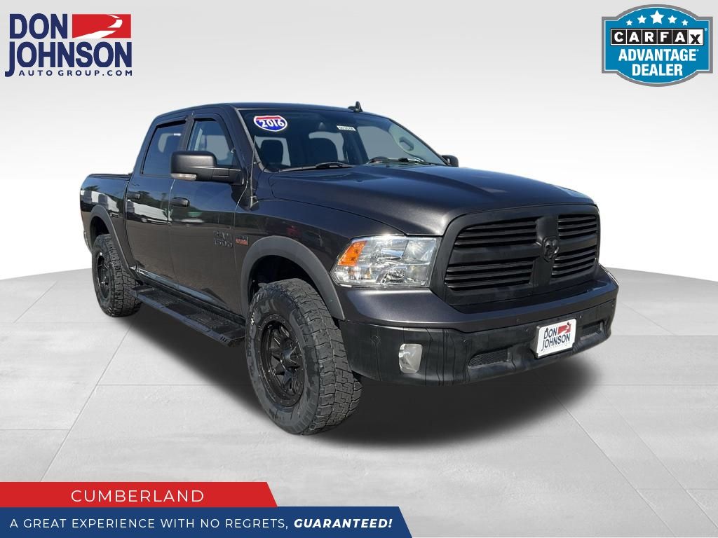 Gray (Granite Crystal Metallic Clearcoat) 2016 RAM 1500 Pickup Truck Four-Wheel Drive 8-Speed Automatic