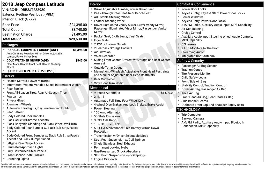 2018 Jeep Compass Latitude 4x4