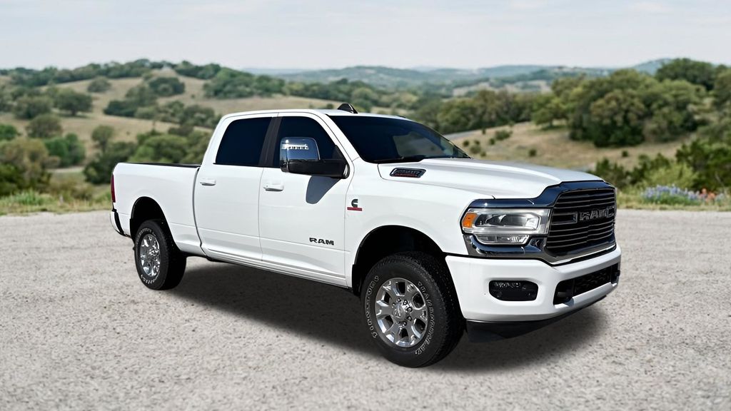 Bright White Clearcoat 2024 RAM 2500 Laramie Crew Cab 4WD Pickup Truck Four-Wheel Drive 6-Speed Automatic