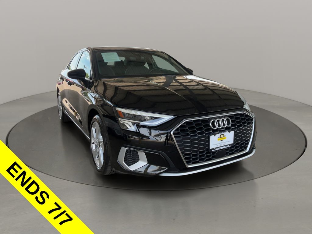 Mythos Black Metallic 2023 Audi A3 Sedan Front-Wheel Drive 7-Speed Automatic