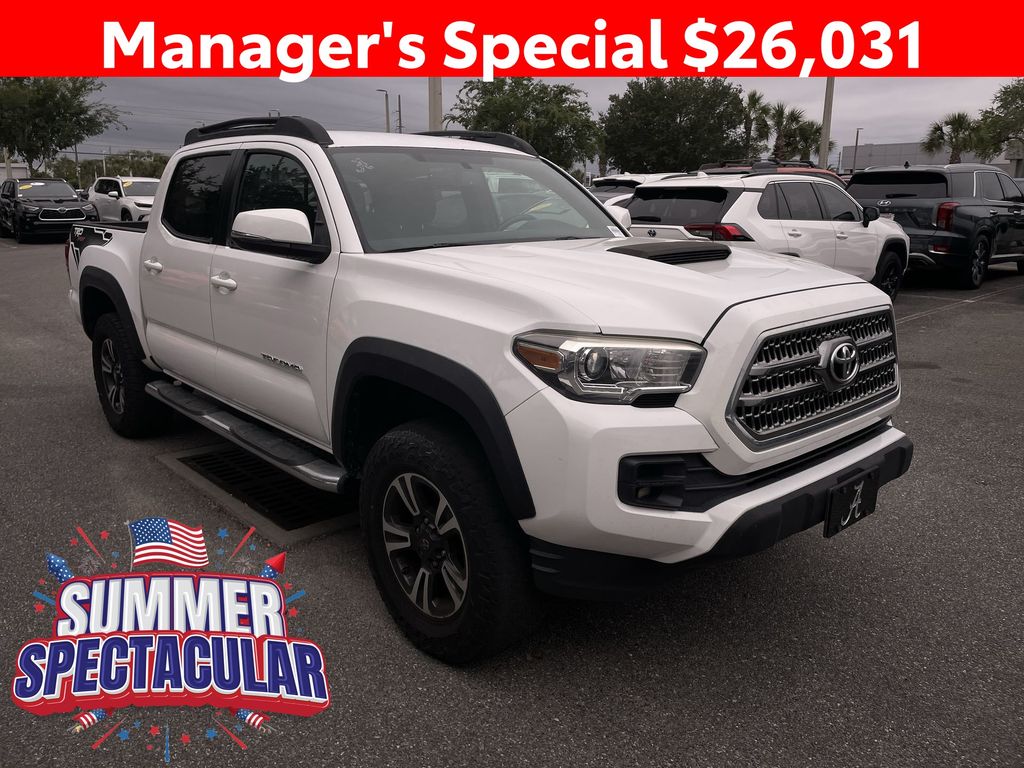 Super White 2017 Toyota Tacoma Pickup Truck Four-Wheel Drive 6-Speed Automatic