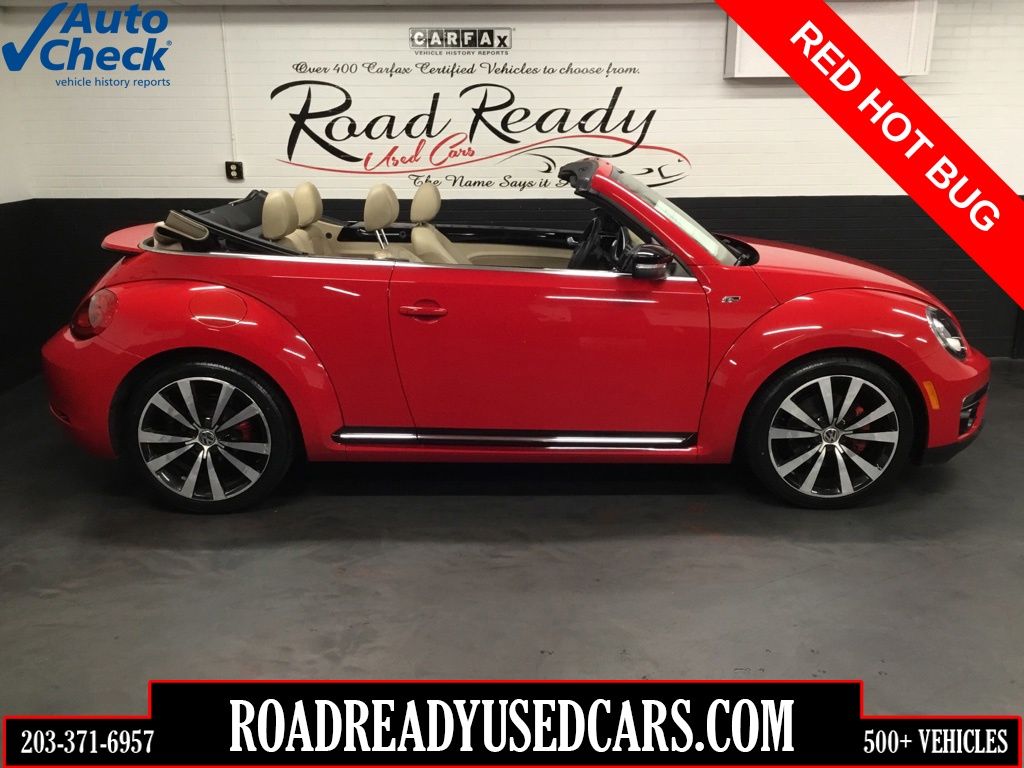 Tornado Red/Beige Roof 2014 Volkswagen Beetle Convertible Front-Wheel Drive 6-Speed Dual Clutch
