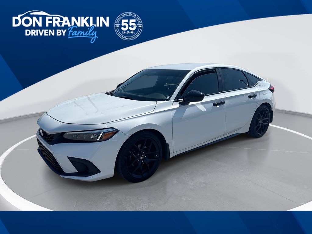 White 2024 Honda Civic Hatchback Sport FWD Hatchback Front-Wheel Drive Continuously Variable Transmission