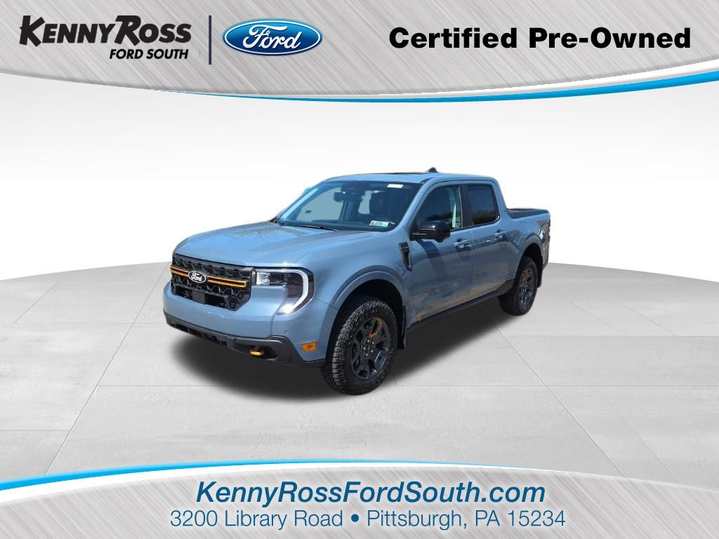 Blue (Azure Gray Metallic) 2025 Ford Maverick Tremor SuperCrew AWD Pickup Truck All-Wheel Drive 8-Speed Automatic