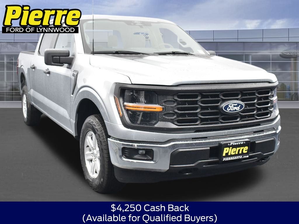 Silver Metallic 2025 Ford F-150 XL SuperCrew 4WD Pickup Truck Four-Wheel Drive Automatic