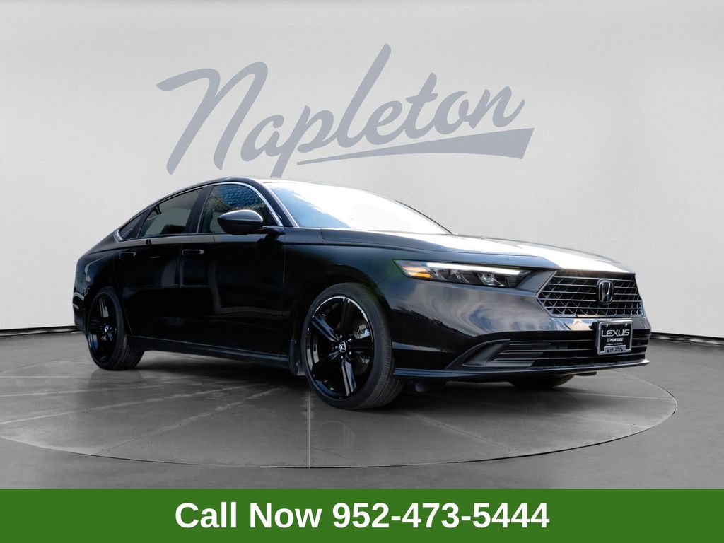 Crystal Black Pearl 2025 Honda Accord Hybrid Sedan Front-Wheel Drive Continuously Variable Transmission