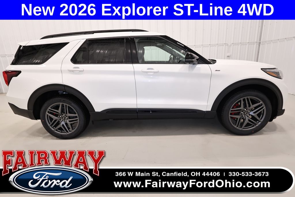 Star White Metallic Tri-Coat 2026 Ford Explorer ST-Line AWD SUV / Crossover All-Wheel Drive Automatic