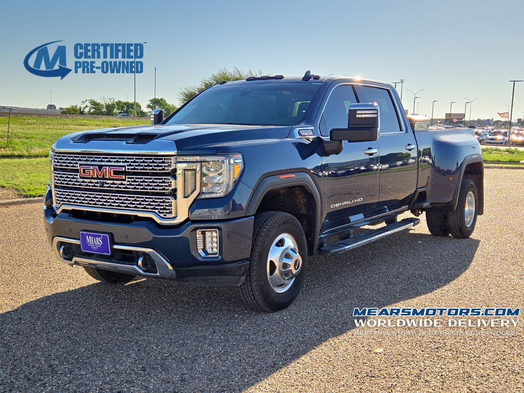 Pacific Blue Metallic 2020 GMC Sierra 3500HD Denali Crew Cab 4WD Pickup Truck Four-Wheel Drive Automatic