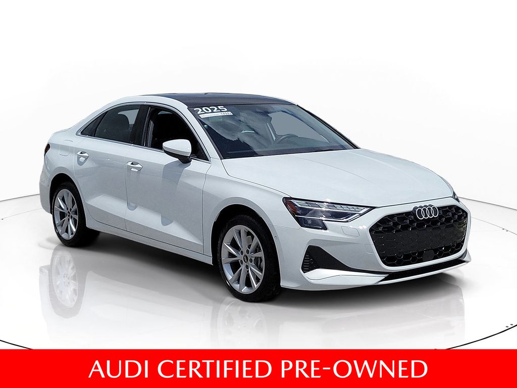 Arkona White 2025 Audi A3 Sedan All-Wheel Drive 7-Speed Automatic