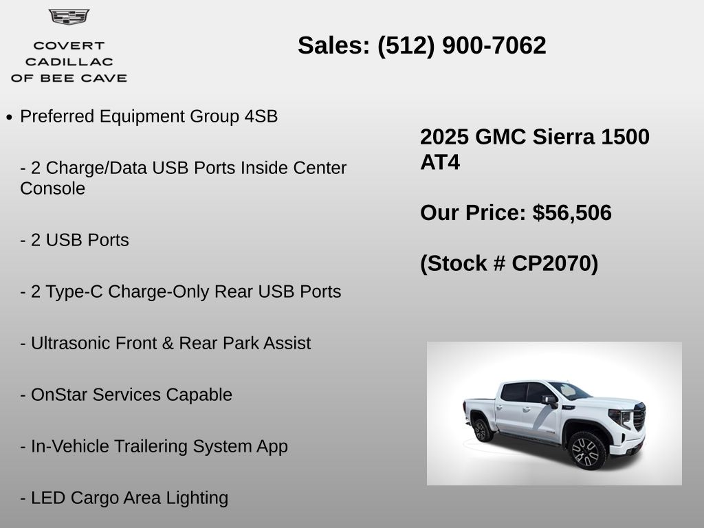 Used Car 2025 Gmc Sierra 1500  At4 For Sale Under $60,000 In Austin, Texas