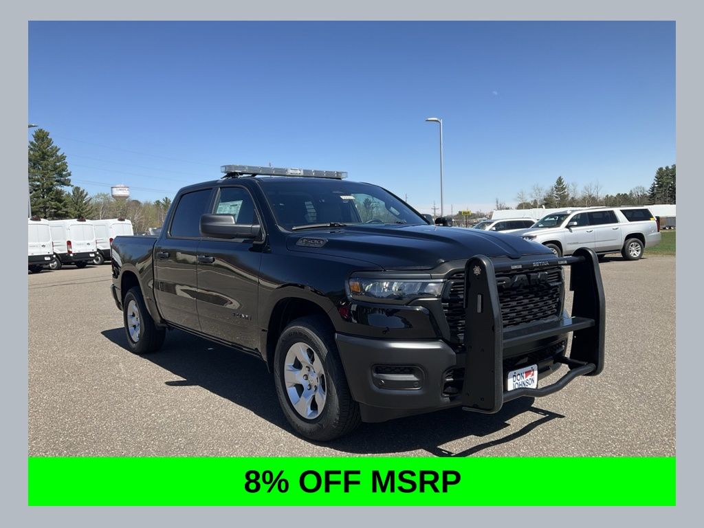 Diamond Black Crystal Pearlcoat 2025 RAM 1500 Pickup Truck Four-Wheel Drive 8-Speed Automatic