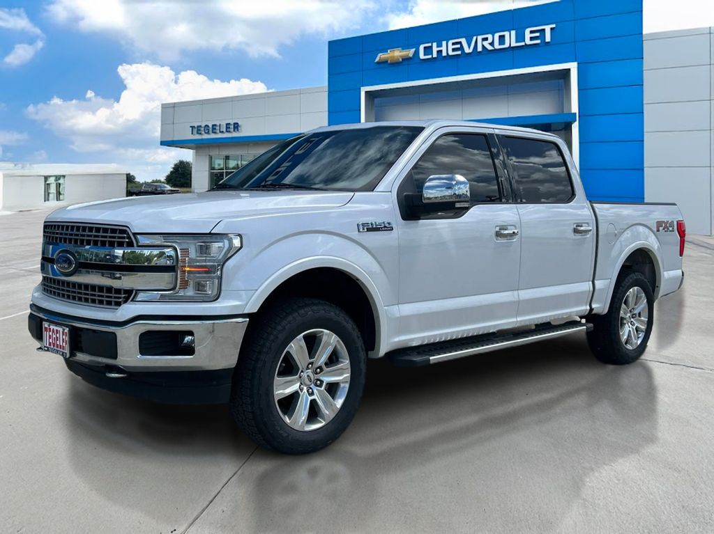 White Platinum Clearcoat Metallic 2019 Ford F-150 Lariat SuperCrew 4WD Pickup Truck Four-Wheel Drive Automatic