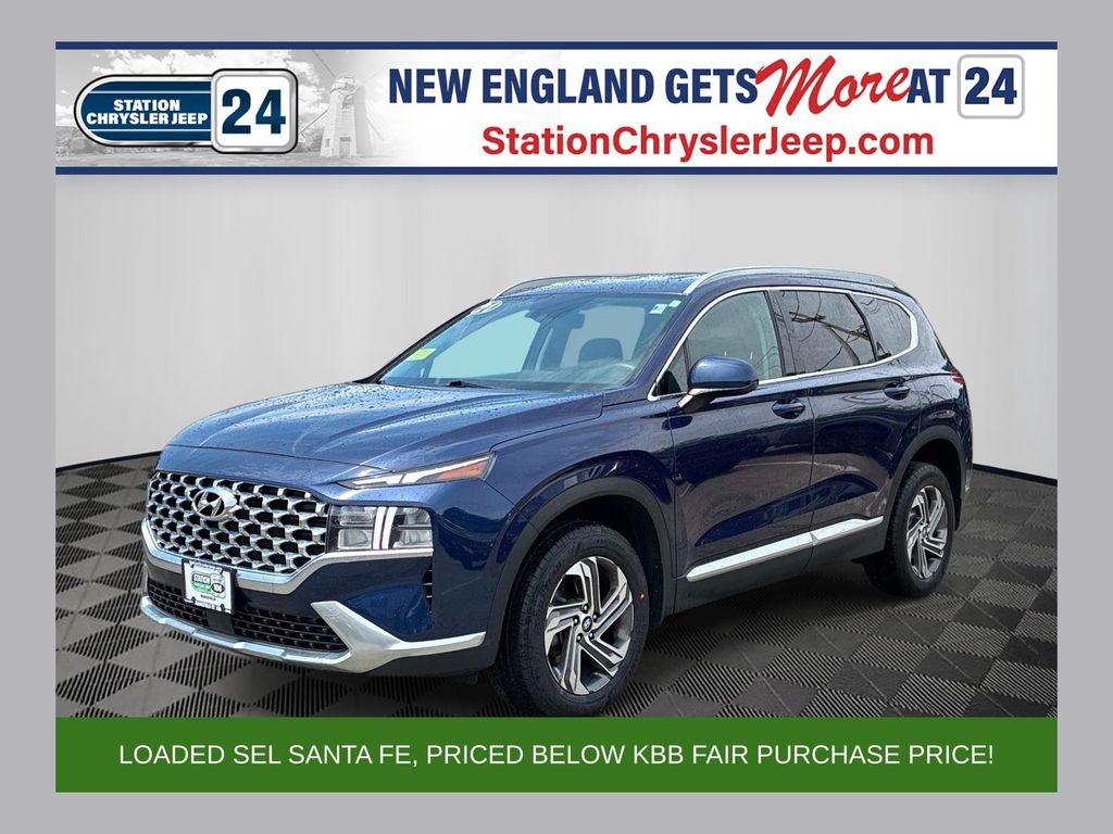 Stormy Blue 2021 Hyundai Santa Fe SUV / Crossover All-Wheel Drive 8-Speed Automatic