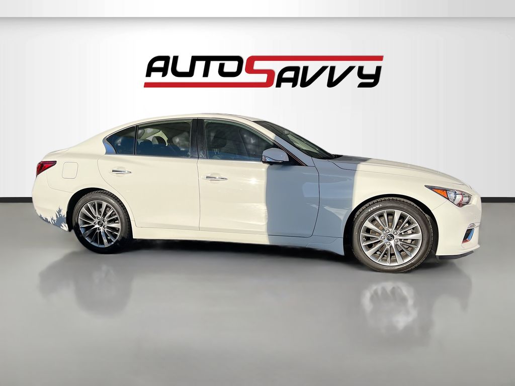 2023 INFINITI Q50 LUXE White at AutoSavvy Houston Northwest