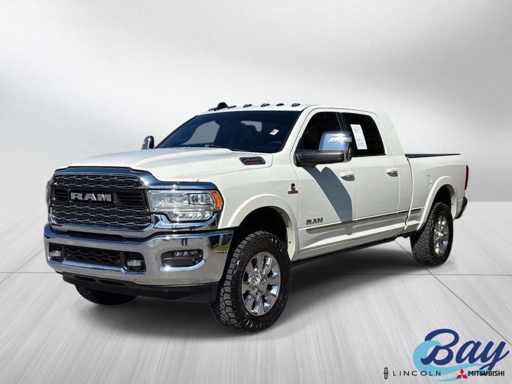 Pearl White 2023 RAM 2500 Limited Mega Cab 4WD Pickup Truck Four-Wheel Drive 6-Speed Automatic
