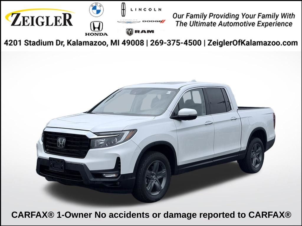 Platinum White Pearl 2023 Honda Ridgeline Pickup Truck All-Wheel Drive 9-Speed Automatic