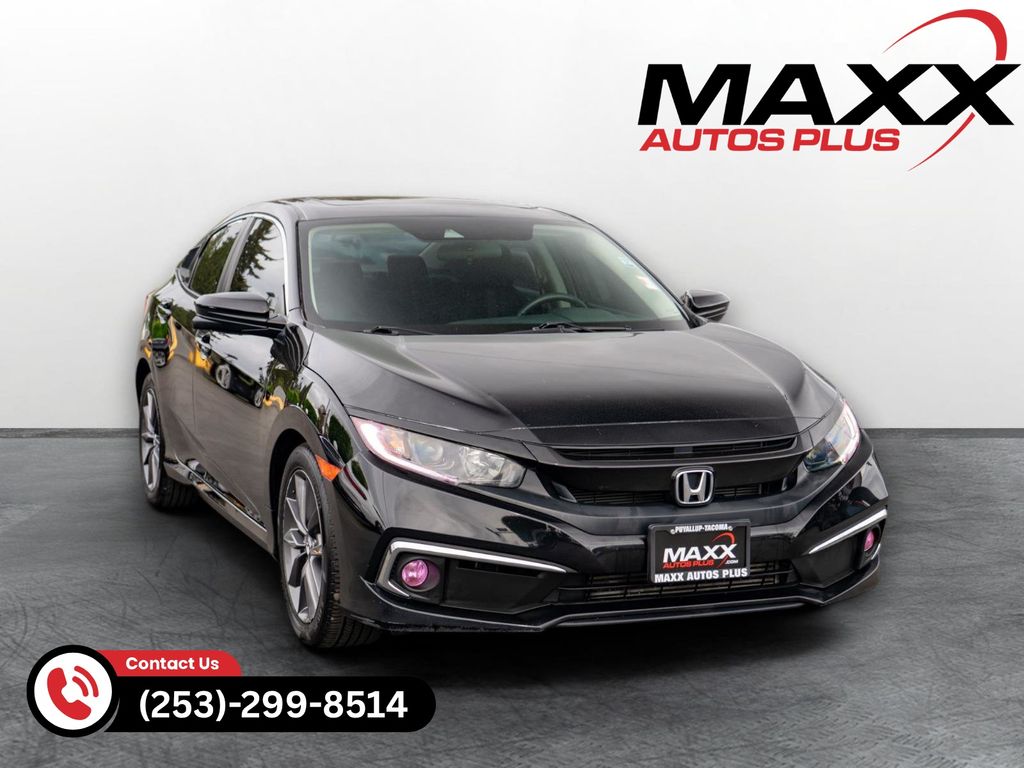 Black 2020 Honda Civic Sedan Front-Wheel Drive Continuously Variable Transmission