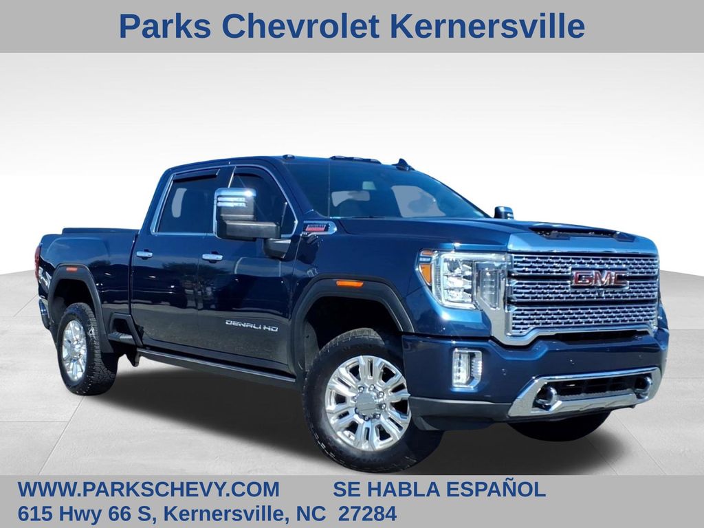 Pacific Blue Metallic 2023 GMC Sierra 2500HD Denali Crew Cab 4WD Pickup Truck Four-Wheel Drive Automatic