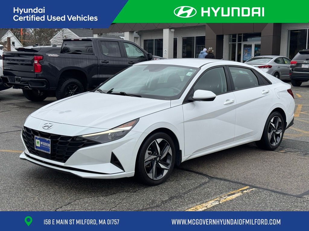 Quartz White 2023 Hyundai Elantra SEL FWD Sedan Front-Wheel Drive Continuously Variable Transmission