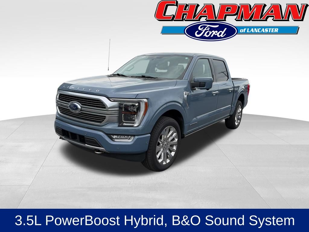 Blue (Azure Gray Metallic Tri-Coat) 2023 Ford F-150 Limited SuperCrew 4WD Pickup Truck Four-Wheel Drive Automatic