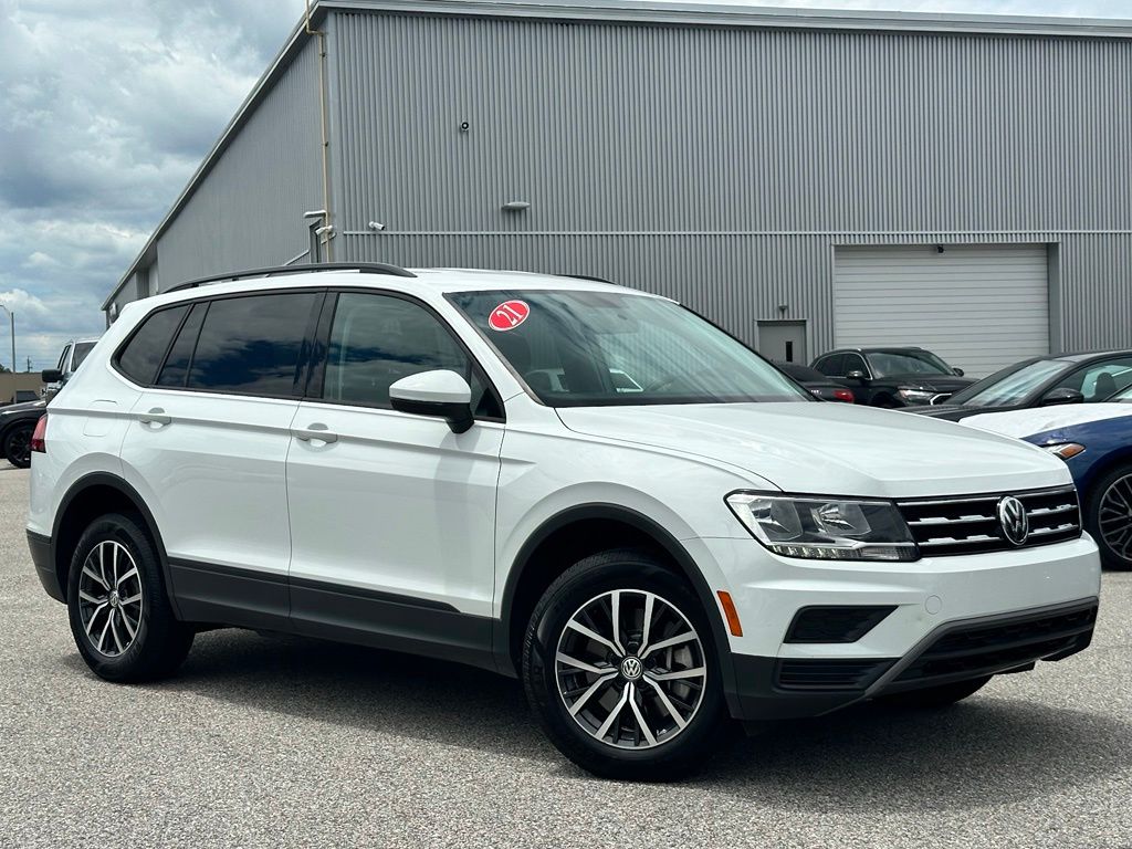 Pure White 2021 Volkswagen Tiguan SUV / Crossover Front-Wheel Drive 8-Speed Automatic