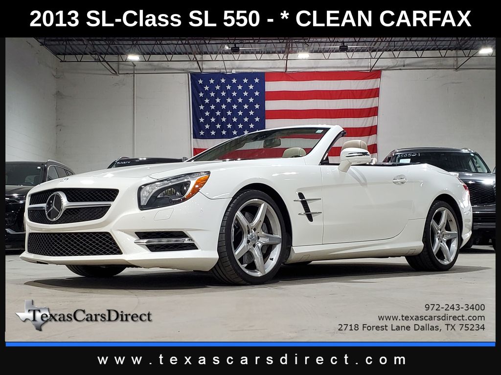 Diamond White Metallic 2013 Mercedes-Benz SL-Class SL 550 Convertible Rear-Wheel Drive 7-Speed Automatic