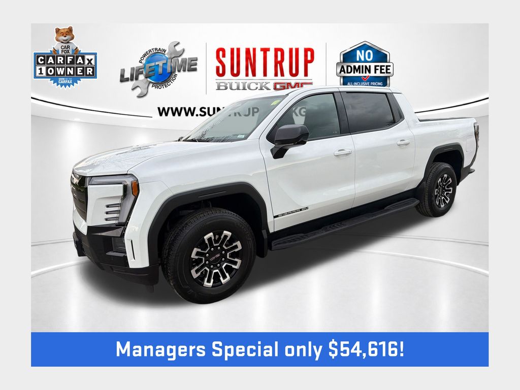 Summit White 2026 GMC Sierra EV Elevation Crew Cab (Standard Range) e4WD Pickup Truck All-Wheel Drive 1-Speed Automatic