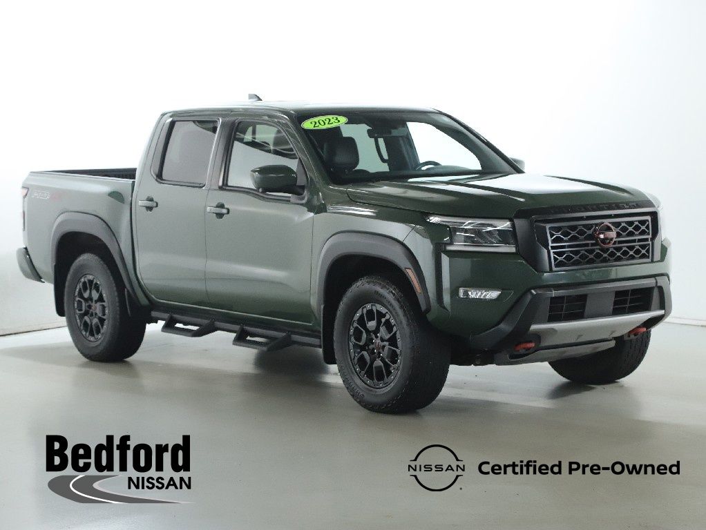 Tactical Green Metallic 2023 Nissan Frontier PRO-4X Crew Cab 4WD Pickup Truck Four-Wheel Drive 9-Speed Automatic