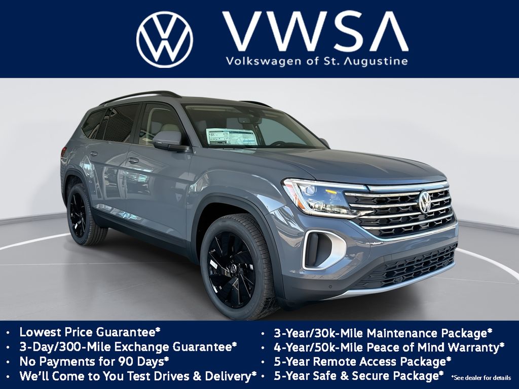 Pure Gray 2026 Volkswagen Atlas SUV / Crossover All-Wheel Drive 8-Speed Automatic
