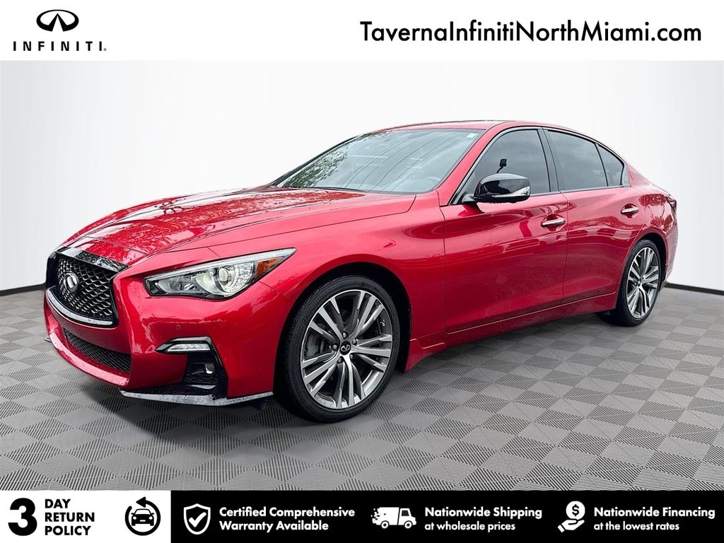 Gray 2023 INFINITI Q50 Sensory RWD Sedan Rear-Wheel Drive 7-Speed Automatic Overdrive