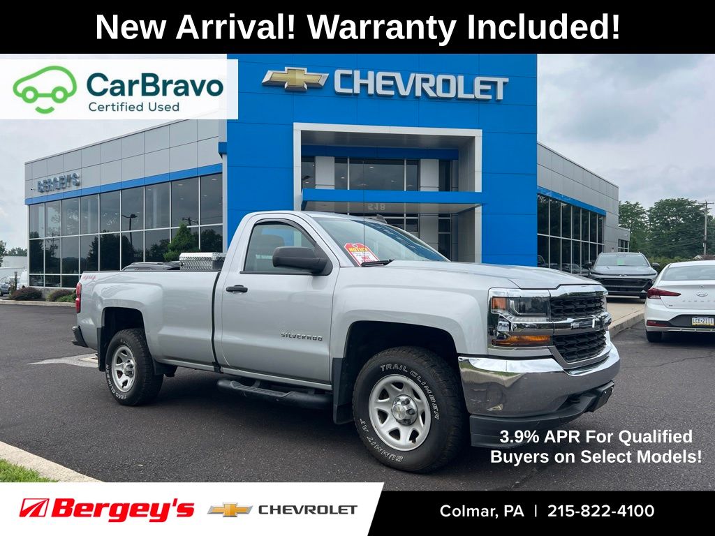 Silver Ice Metallic 2016 Chevrolet Silverado 1500 Pickup Truck Four-Wheel Drive 6-Speed Automatic Overdrive