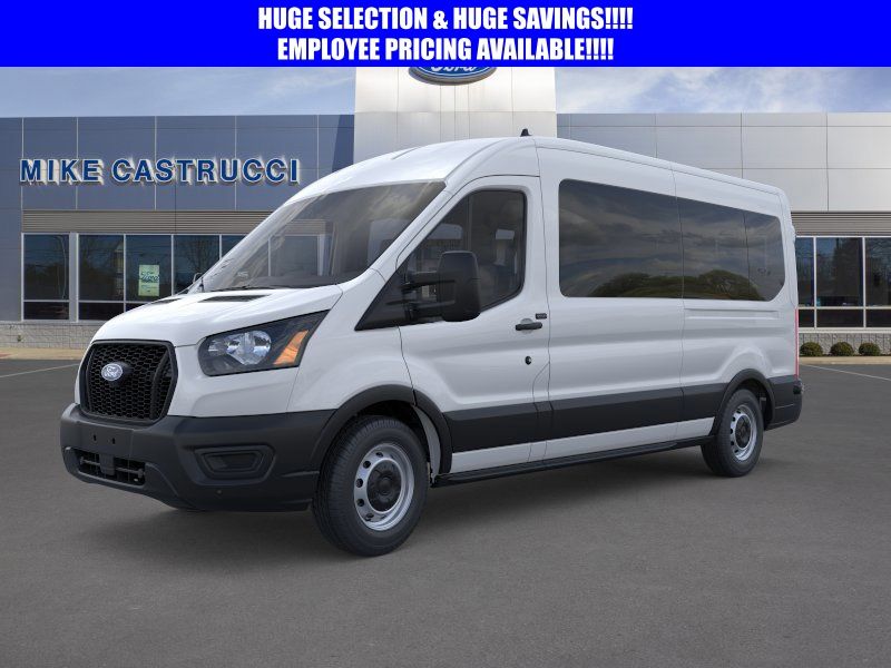 Oxford White 2026 Ford Transit Passenger 350 XL Medium Roof LB RWD Van Rear-Wheel Drive