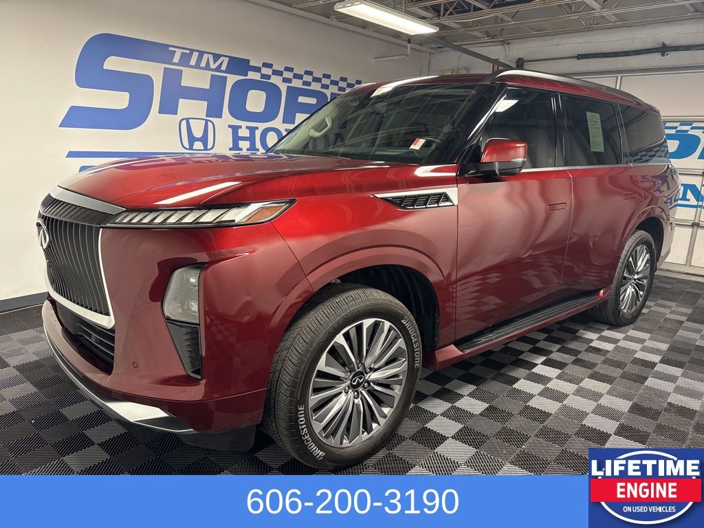 Coulis Red 2025 INFINITI QX80 Sensory 4WD SUV / Crossover All-Wheel Drive 9-Speed Automatic