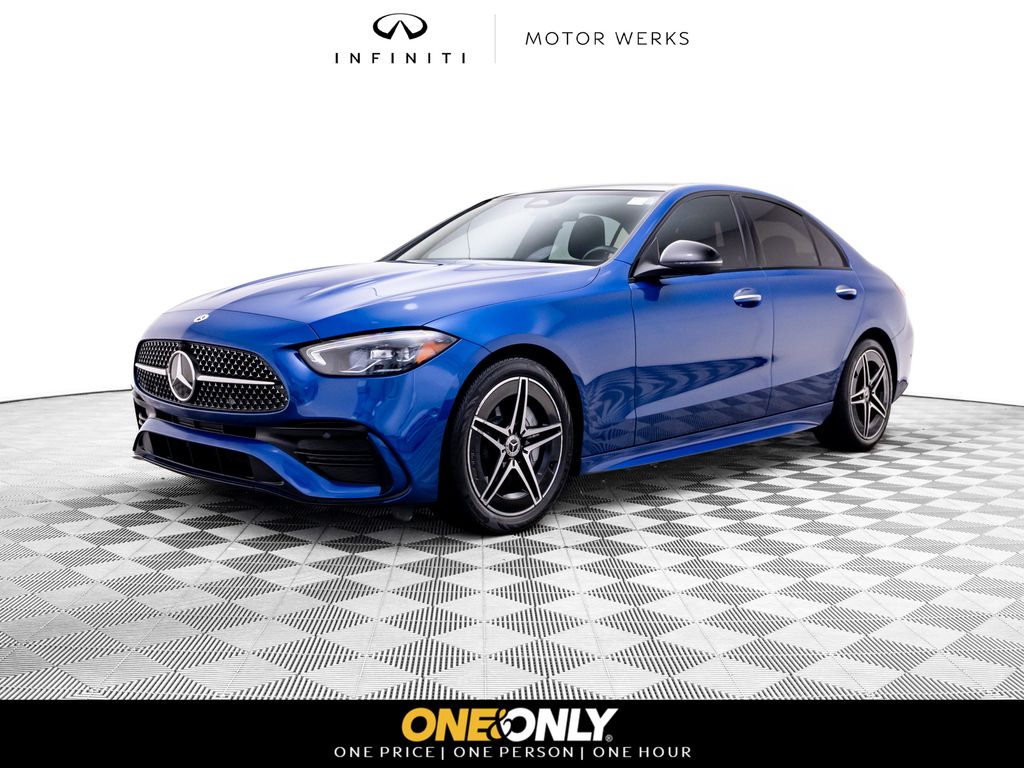 Starling Blue Metallic 2024 Mercedes-Benz C-Class Sedan All-Wheel Drive 9-Speed Automatic