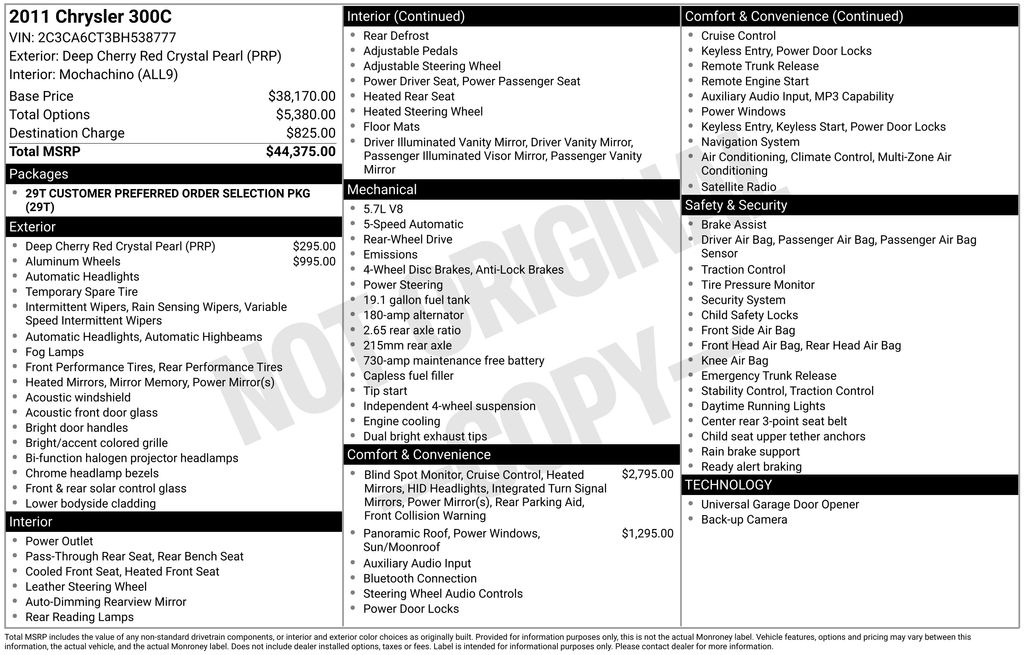 Used 2011 Red Chrysler Base image 2