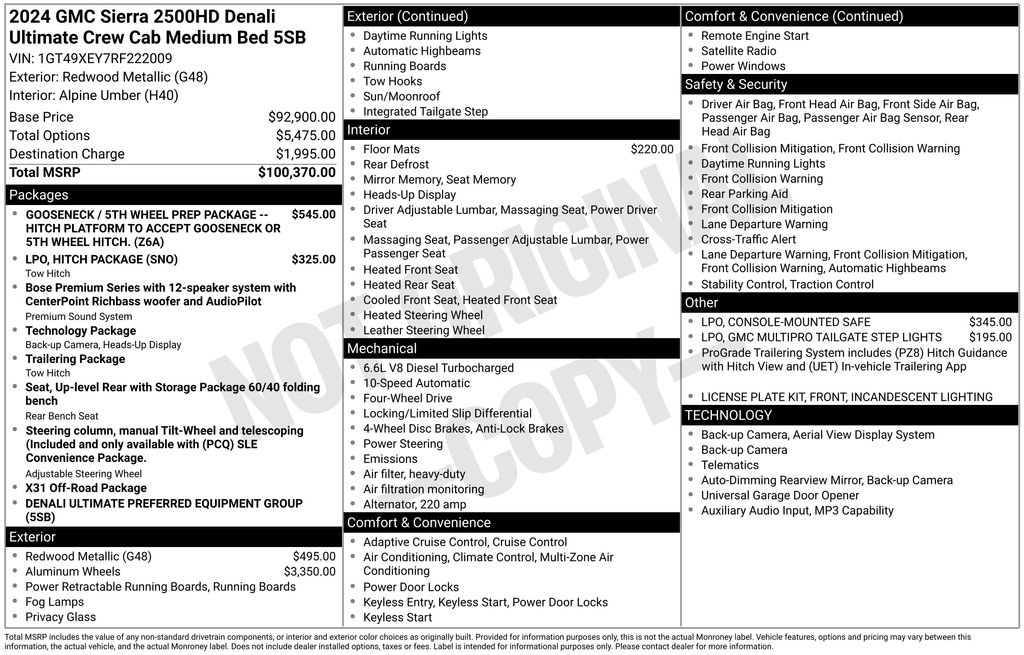 Used Car 2024 Gmc Sierra 2500hd  Denali Ultimate For Sale Under $90,000 In Austin, Texas