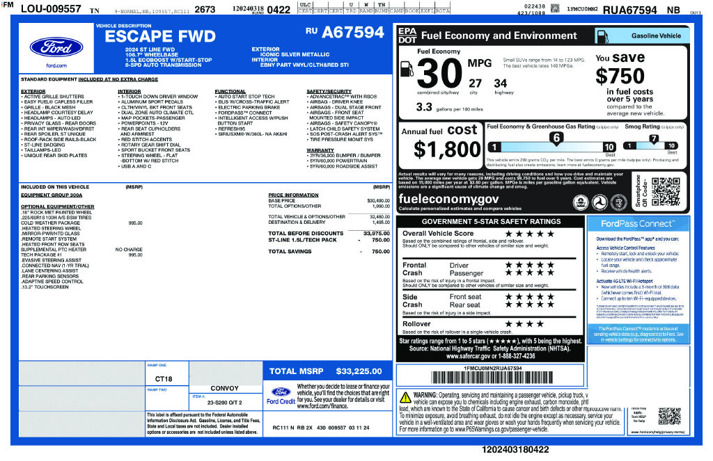 Used 2024 Ford Escape SUV