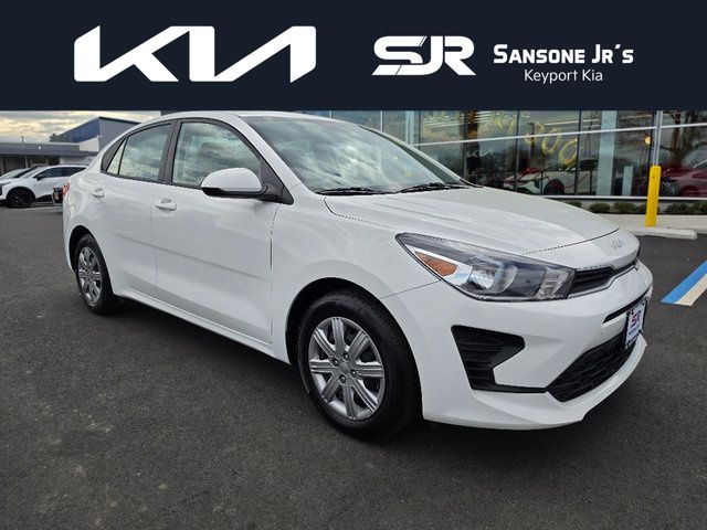 Clear White 2023 Kia Rio S FWD Sedan Front-Wheel Drive Continuously Variable Transmission