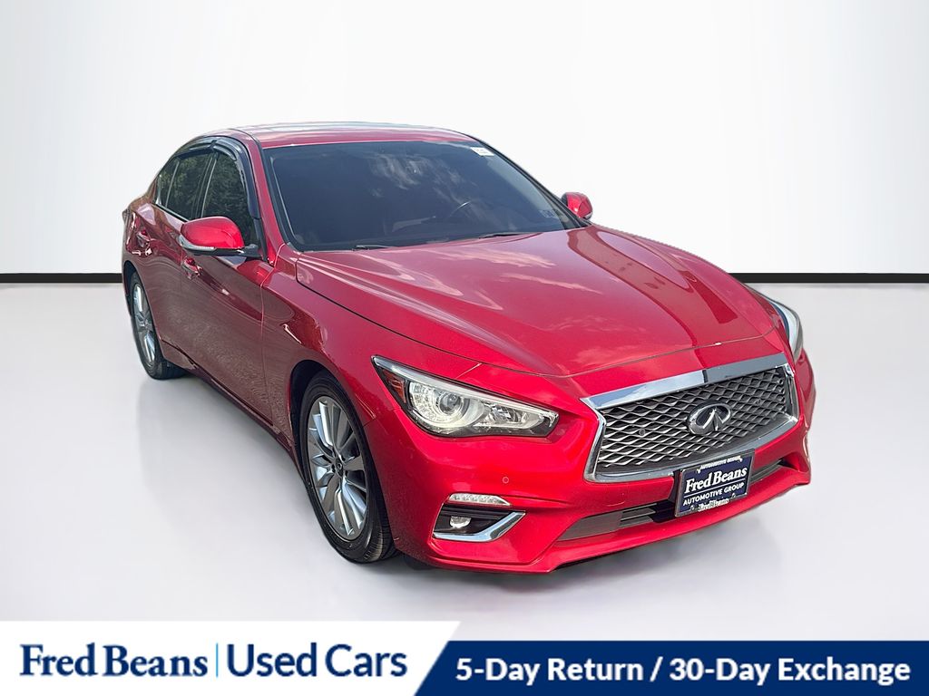 Dynamic Sunstone Red 2021 INFINITI Q50 Sedan All-Wheel Drive 7-Speed Automatic Overdrive