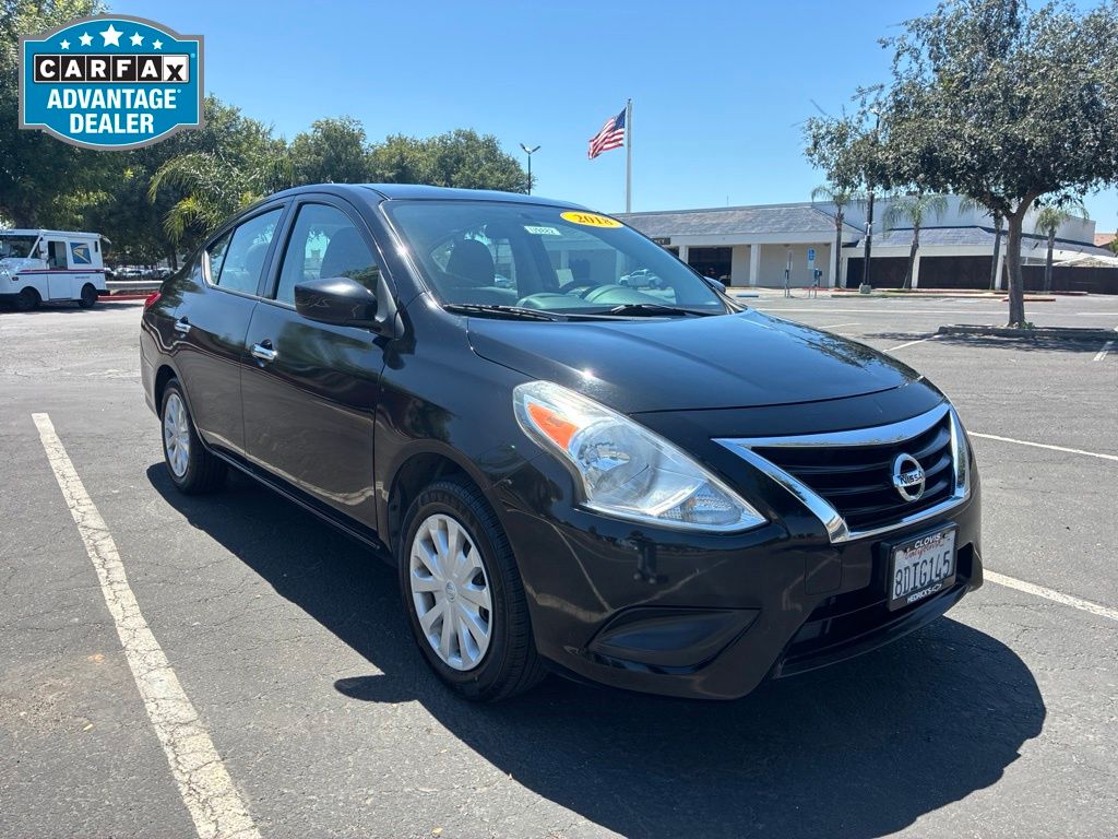 Super Black 2018 Nissan Versa Sedan Front-Wheel Drive Continuously Variable Transmission