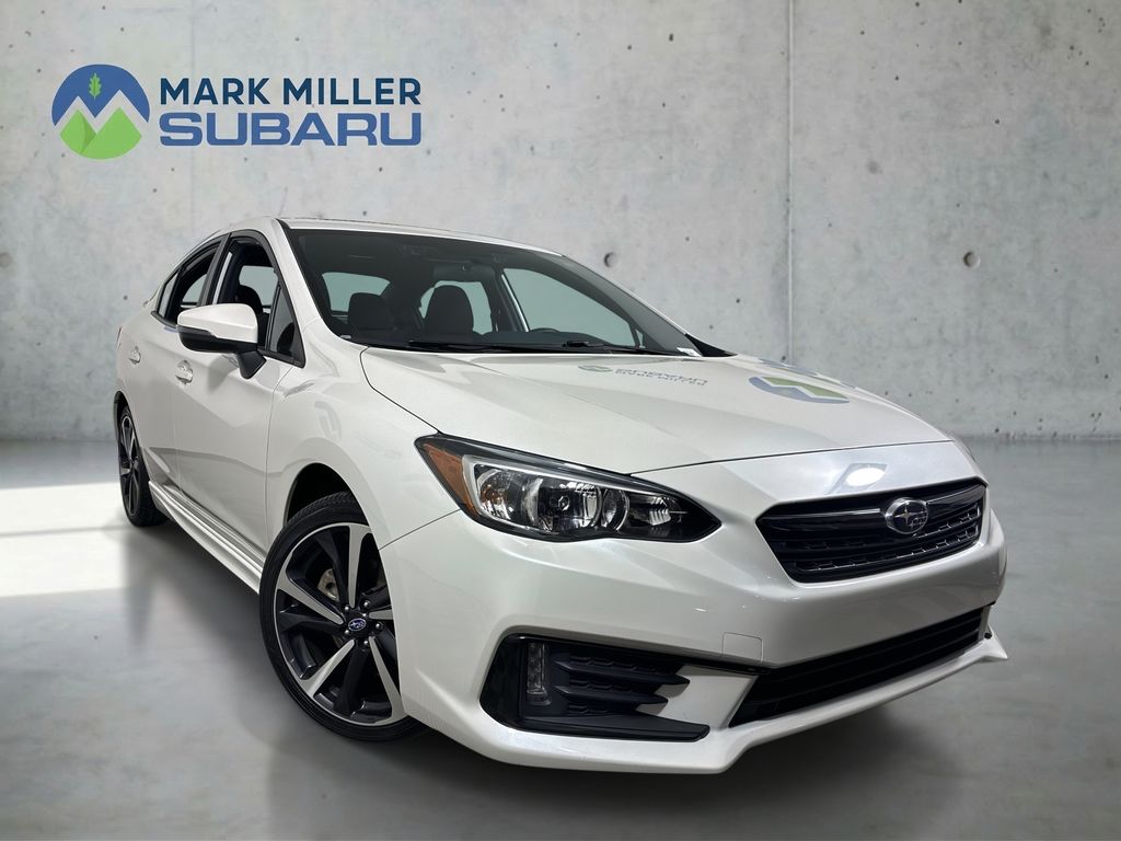 Crystal White Pearl 2023 Subaru Impreza Sport Sedan AWD Sedan All-Wheel Drive Continuously Variable Transmission