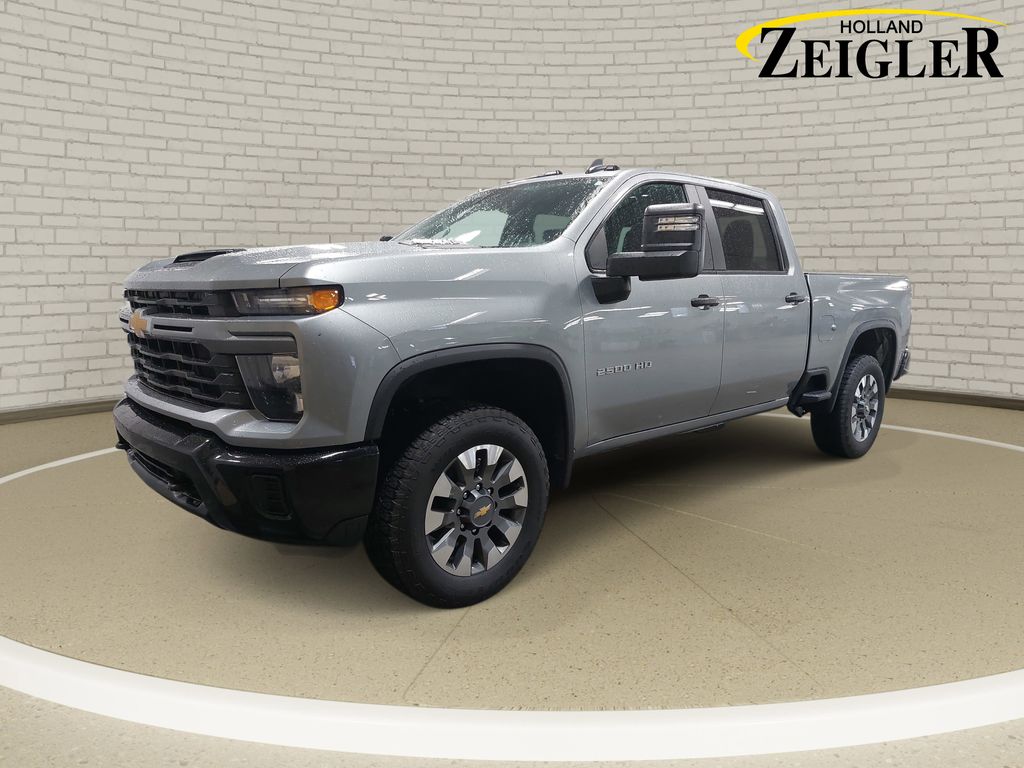 Sterling Gray Metallic 2024 Chevrolet Silverado 2500HD Custom Crew Cab 4WD Pickup Truck Four-Wheel Drive Automatic