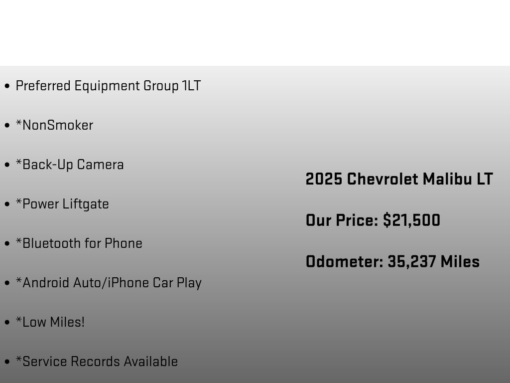 2025 Chevrolet Malibu LT White at Klick Lewis Buick Chevrolet